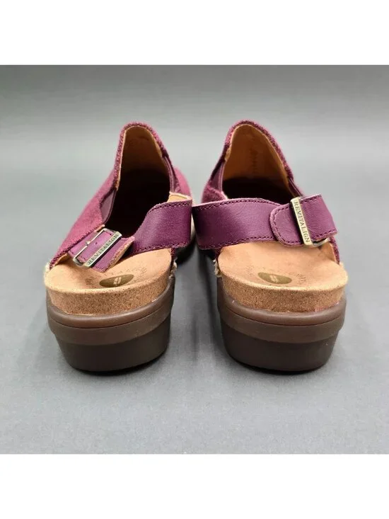Revitalign Ojai Tweed Back-Strap Clog Wine Berry Canvas Comfort Shoes Size 7.5 - Picture 6 of 10